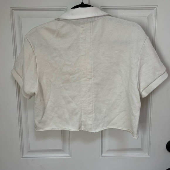 Twenty Montreal Sunnyside Cropped Polo Shirt size medium white - Picture 6 of 6